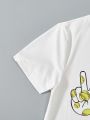 Tween Girls' Heart Pattern Printed Casual Summer T-Shirt