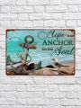 1pc Antique Anchor Brilliant Ocean Seagull Hope Is An Anchor For The Soul Wall Art (12x8), Retro Metal Tin Sign, Vintage Sign, Home Wall Decor, Home Decor, Room Decor, Wall Art Decor, Farm Decor, Patio Garden Decor, F