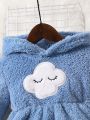 Baby Cloud Patched Hooded Teddy Dress