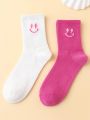 thegypsygoddess 2 Pairs Of Fashionable And Personalized Face Mid-Calf Socks