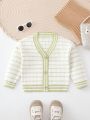 New Arrivals Autumn/Winter Boy Infant Cute Striped Simple Comfort Cardigan Sweater