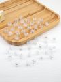 50pcs/pack Ladies' 1.5cm Clear White Plastic Hair Clip With Three Teeth, Suitable For Daily Use