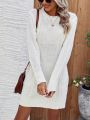 SHEIN Frenchy Round Neck Cable Knit Sweater Dress