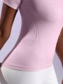 SHEIN Leisure Women's Round Neck Raglan Short Sleeve Sports T-Shirt