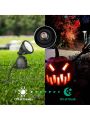EDISHINE Halloween Spotlight Outdoor with 3 Lenses (Red Yellow Green), Dusk to Dawn Light Sensor Spot Light Outdoor, 120V 12W LED Landscape Spotlight with 3 FT Extension Cord, UL Listed