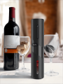 1pc Automatic Red Wine Opener (battery Not Included) With Foil Cutter, All Black Abs Material, Great For Home, Party Use (black)