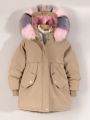 Tween Girls' Long Hooded Coat With Collar And Winter Warmth
