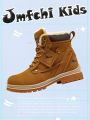 JMFCHI Kids Hiking Boots Boys Snow boots for Kids Waterproof Winter for Girls Warm Fur Lined Slip Resistant Outdoor Yellow