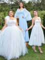 SHEIN Belle Adult Bridesmaid Dress With Layered Ruffled Hem, Pleated Bust And Umbrella Skirt Design
