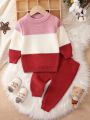 Baby Boy Colorblocked Sweater And Long Pants Set