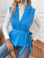 Women'S Single-Breasted Sleeveless Suit Jacket
