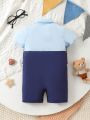 Baby Boy Short Sleeve Shirt & Bowtie Suspender Pants Set, Handsome Cute Stylish Classic Outfit For Party And Elegant Occasion