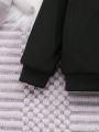 SHEIN Baby Boys' Casual English Printed Long Sleeve Sweatshirt And Pants Set