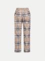 SHEIN Tween Boy Plaid Print Lapel Neck Blazer & Pants