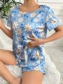 Women's Floral Printed Pajama Set