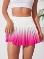 SHEIN Daily&Casual Women's Gradient Pleated Skort For Sports