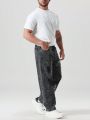 Men's Patch & Ripped Plus Size Jeans
