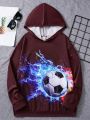 Tween Boy Soccer Print Hooded Sweatshirt