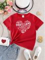 Girls' Heart & Alphabet Print T-Shirt (Sold Separately, 5 Styles Available)