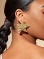 SHEIN SXY European And American Style Personality Starfish Shaped Earrings For Women
