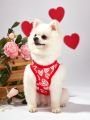 Maria Clara Maia 1pc Red Valentine'S Day Love Heart Pet Vest For Cats And Dogs
