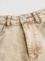 SHEIN Junior Girls' Distressed Flared Jeans