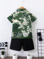 Toddler Boys' Floral Print Short Sleeve Shirt And Shorts Set