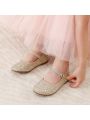 DREAM PAIRS Toddler Girl's Dress Shoes Mary Jane Rhinestone Buckle Strap Ballerina Flat