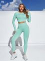 SHEIN Yoga Basic Women's Solid Color Slim Fit Sports Suit