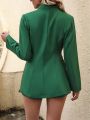 Women's Solid Color Pleated Patchwork Jacket