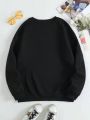 Girls' (big) Heart & Football Printed Fleece Sweatshirt