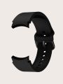 1pc Black Silicone Watch Band With Same Color Buckle Compatible With Samsung 40/42/43/44/45/46/47mm And Samsung Galaxy Watch6/5pro/4/galaxy Watch6 Classic