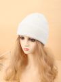 Outdoor Leisure Solid Color Basic Knitted Beanie