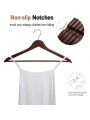 Solid Wooden Hangers 30 Pack, Wood Suit Hangers with Extra Smooth Finish, Precisely Cut Notches & Chrome Swivel Hook, Wooden Clothes Hangers for Shirt Coat Dress
