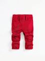 SHEIN Infant Boys' Solid Color Ripped Denim Pants