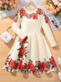 SHEIN Kids EVRYDAY Tween Girl Casual Floral Print Dress