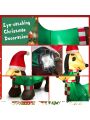 Gymax 4FT Long Christmas Inflatable Dachshund Dog Holiday Decoration w/ LED Lights