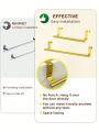 SHEIN Basic living 1PC Golden Single Rod Towel Rack Cabinet Door Back Type Hanging Rack Non-Punched Towel Rod