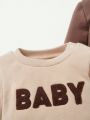 Cozy Cub Baby Boy 2pcs Letter Patched Bodysuit