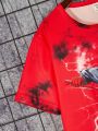 SHEIN Kids SPRTY Tween Boys' Digital Printed T-Shirt, Trendy And Sporty Round Neck Short Sleeve