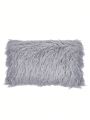 1pc Faux Lamb Fur Solid/Ombre Color Pillow Cover Decorative Cushion Cover