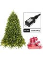 Gymax 7.5ft Pre-lit LED PVC Christmas Fir Tree w/8 Flash Mode Patio
