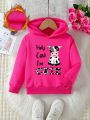 Little Girls' Fleece Lined Sweatshirt, Children's Autumn Long Sleeve Top, Stylish Clothes For Spring/fall