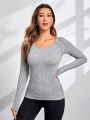 Yoga Basic Solid Color Seamless Sports T-shirt