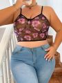 SHEIN Women's Plus Size Floral Printed Camisole Top With Spaghetti Straps