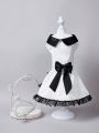 PETSIN Wedding Collection Black Lace Edging And Bow Tie Dress