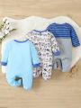 Baby Boys' Cute And Simple Printed Set Of 3, Casual Home Clothes