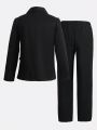 Boys' Shawl Collar Suit Jacket With Slim Fit Pants, Fashionable Formalwear Set