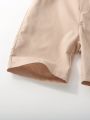 SHEIN Kids EVRYDAY Little Boys' Casual Comfortable Khaki Shorts For Everyday Wear, Spring&Summer