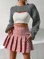 SHEIN Qutie Women's Short Pullover Sweater For Casual Wear